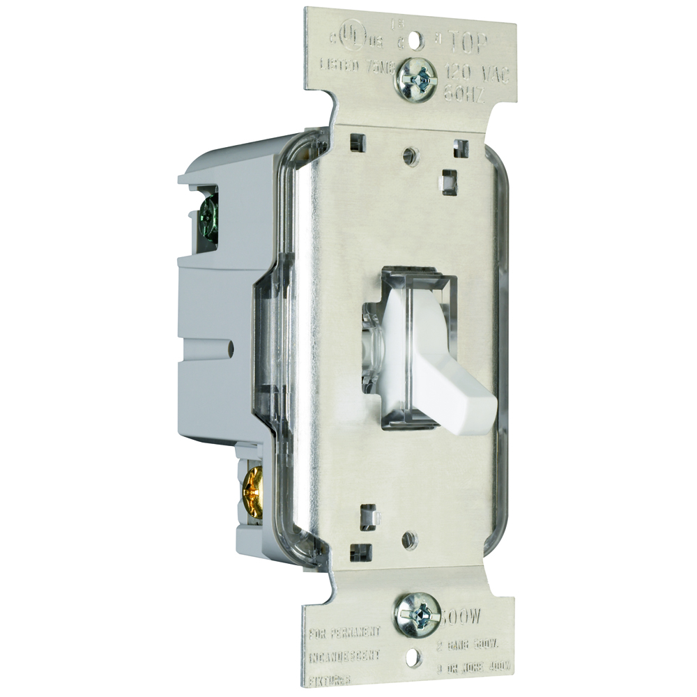 P&S T600-LWV TOGGLE DIMMER 600W/SP LIGHTED WHITE CLAM