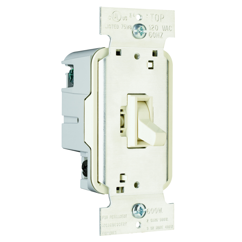 P&S T603-LAV TOGGLE DIMMER 600W 3-WAY LIGHT ALMOND CLAM