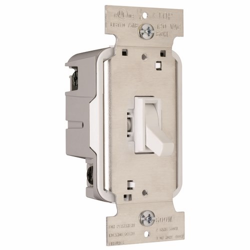 P&S T603-WV TOGGLE DIMMER 600W 3WIRE WHITE CLAM PACK