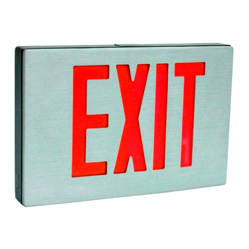LED DieCast Aluminum Exit Sign Double Face Red Letter Color AC Only