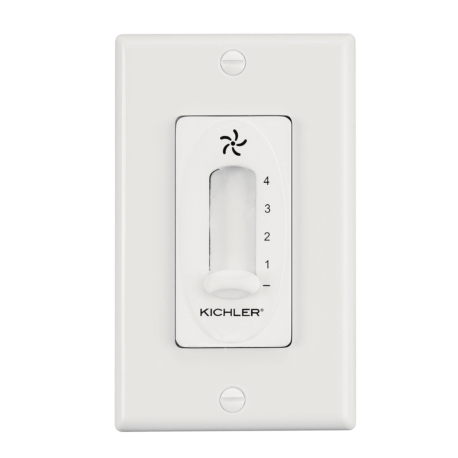 A lighting support necessity, this 4 speed fan slide control features a classic White finish.