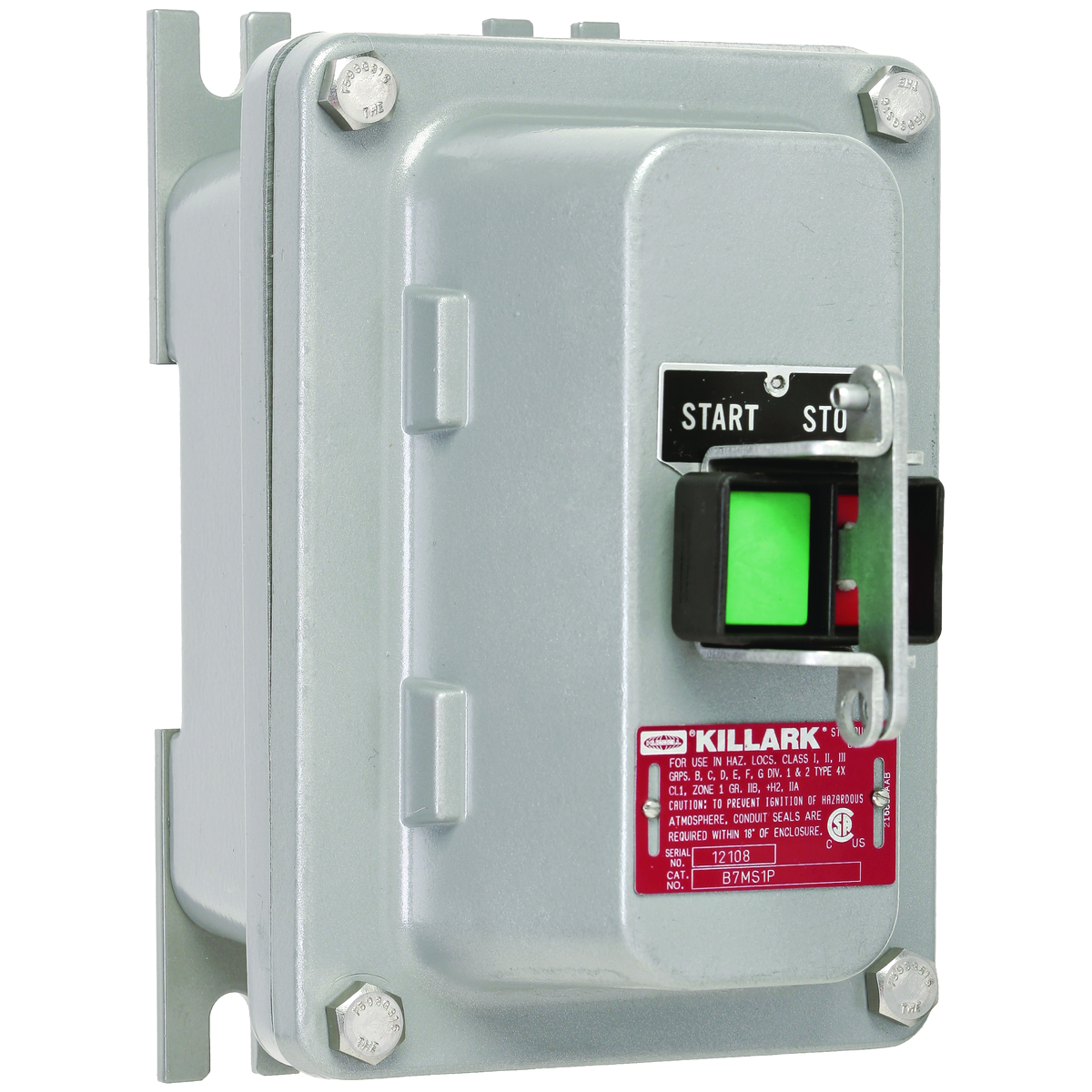 B7MS SERIES - ALUMINUM COMPACT PUSH BUTTON STYLE ENCLOSURE WITH MANUALSQUARE D IEC STARTER - B7EP ENCLOSURE - 15HP MAX