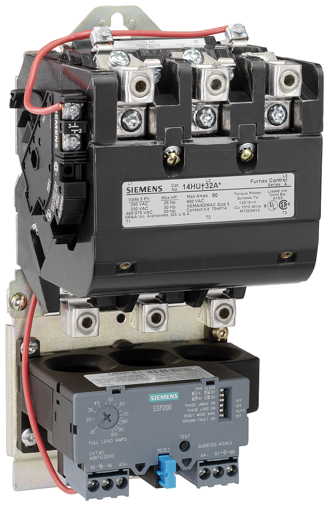 Non-reversing motor starter, Size 2 1/2, Three phase full voltage, Solid-state overload relay, OLR amp range 25-100A, 550/575 600 50/60Hz coil, Non-combinationtype, Enclosure type (open), No enclosure