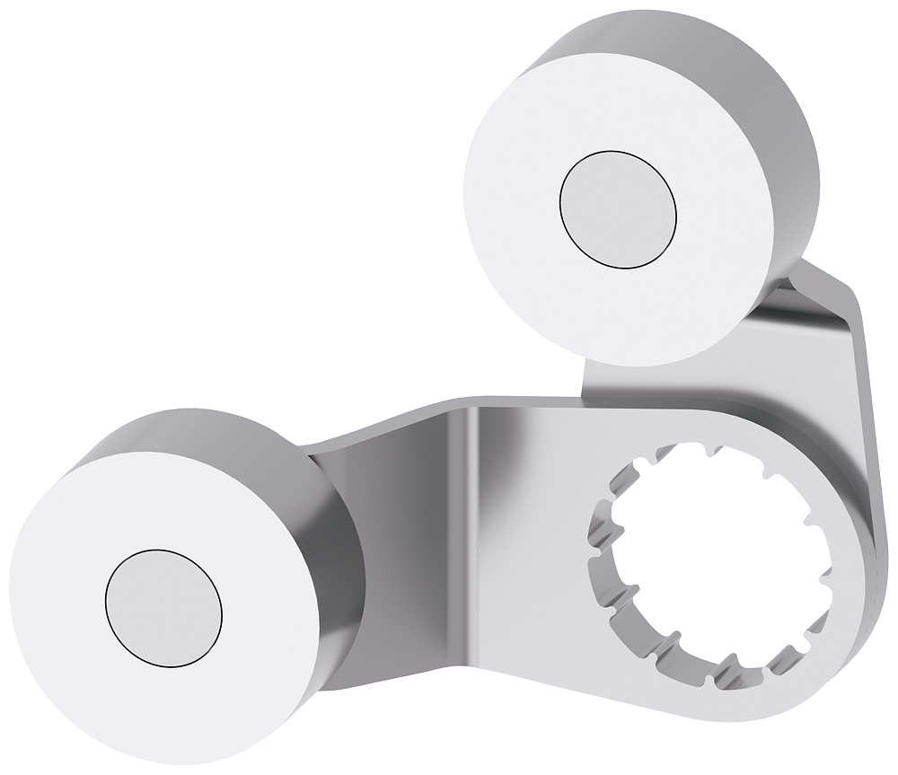 Fork lever for position switch 3SE51 2 x lever made of stainless steel with onestainlesl steel roller 19 mm each for actuator head 3SE5000-0AT10