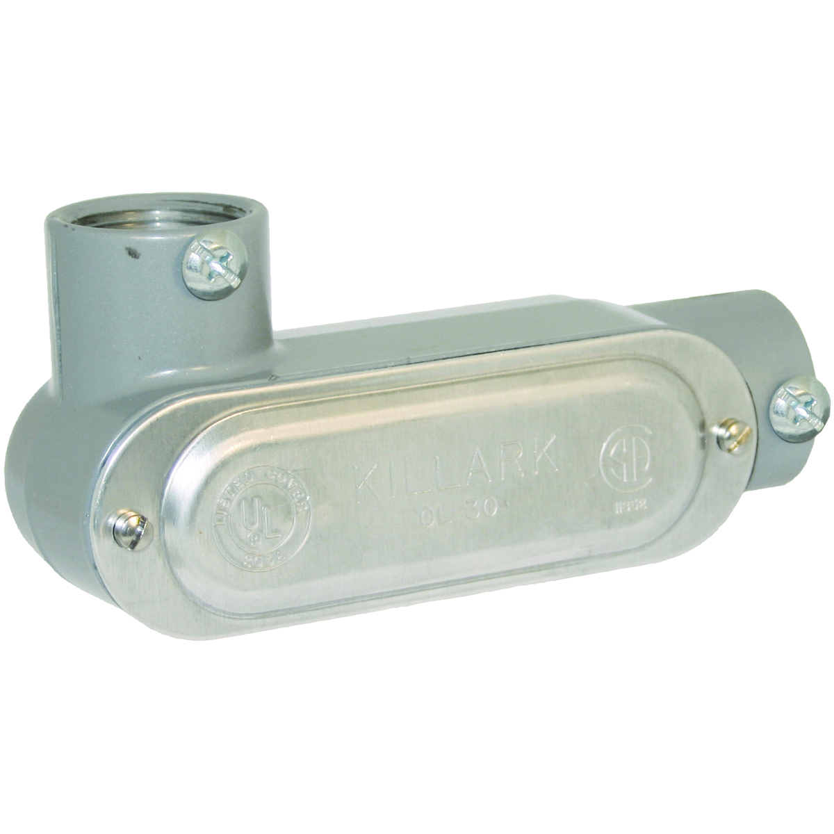 CO SERIES - ALUMINUM CONDUIT BODY WITH COVER AND GASKET - LL TYPE - HUBSIZE 1 INCH - VOLUME 12.0 CUBIC INCHES