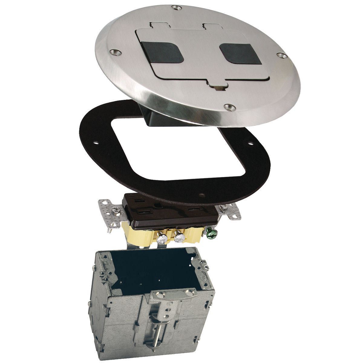 Round, Recessed Floor Boxes - Nickel Finish