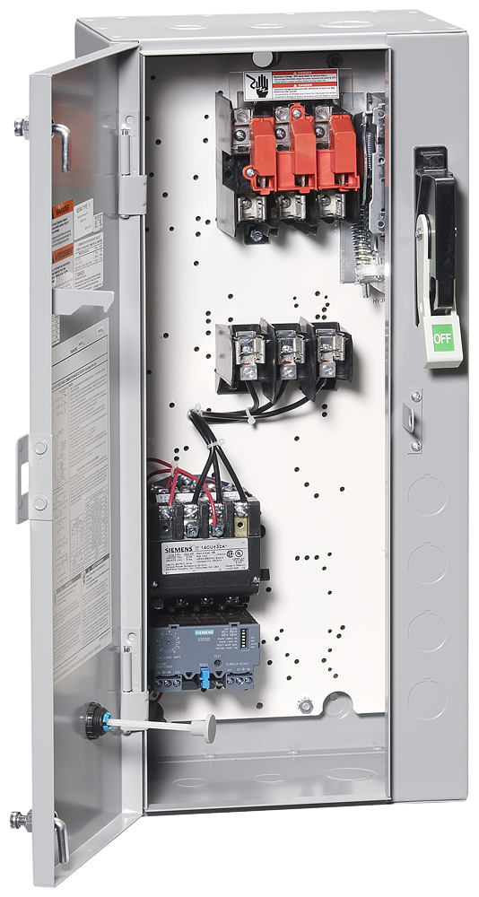 Non-reversing motor starter, Size 0, H2 Solid-state overload relay, OLR amp range 0.75-3.4A, 110V 50Hz / 120V 60Hz coil, Combination type, 30A fusible disconnect, 30A/600V fuse clip, Enclosure NEMA type 1, Indoor general purpose use, Standard width enclosure