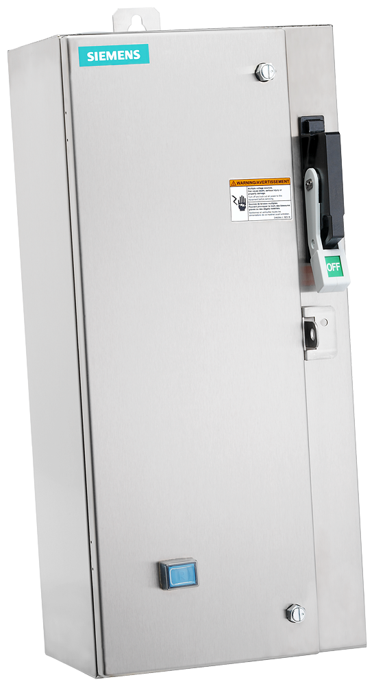 Non-reversing motor starter, Size 1, H2 Solid-state overload relay, OLR amp range 0.75-3.4A, 110V 50Hz / 120V 60Hz coil, Combination type, 3A circuit breaker, Encl NEMA type 4X 304 S-Steel, Water/dust tight noncorrosive, Standard width enclosure