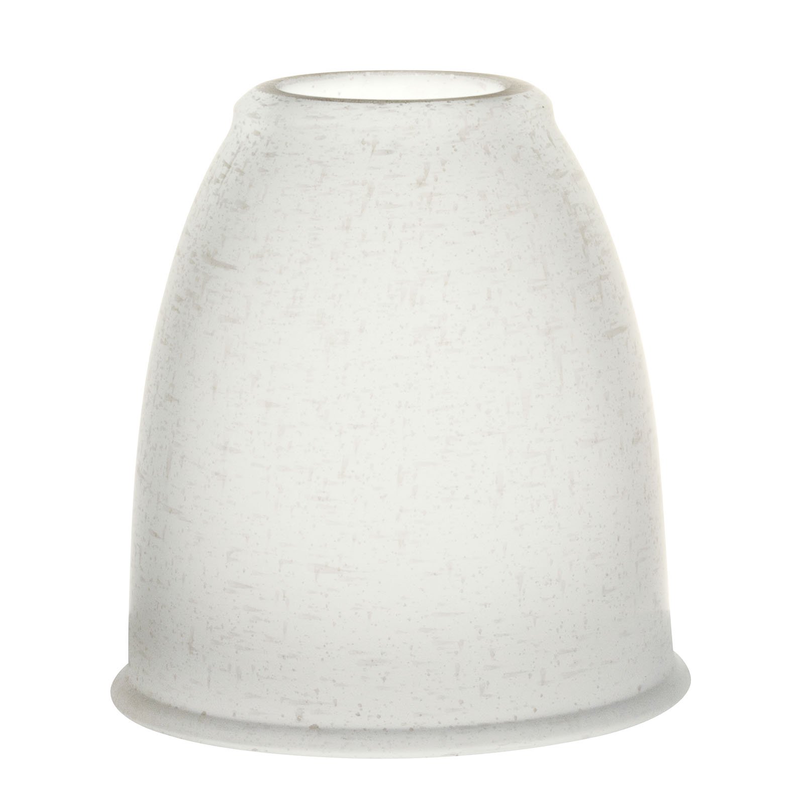 This 2 1/4 inch Glass Shade is a beautiful, versatile accent piece that showcases White Linen Glass detailing.