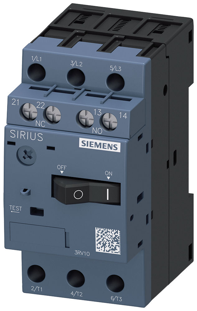 CONN., STANDARD BREAKING CAPAC. 1NO + 1NC TRANSVERSE, SCREW A REL.3.5...5A, N REL.65A, FOR MOTOR PROTECTION, CLASS 10, CIRCUIT-BREAKER, SIZE S00,
