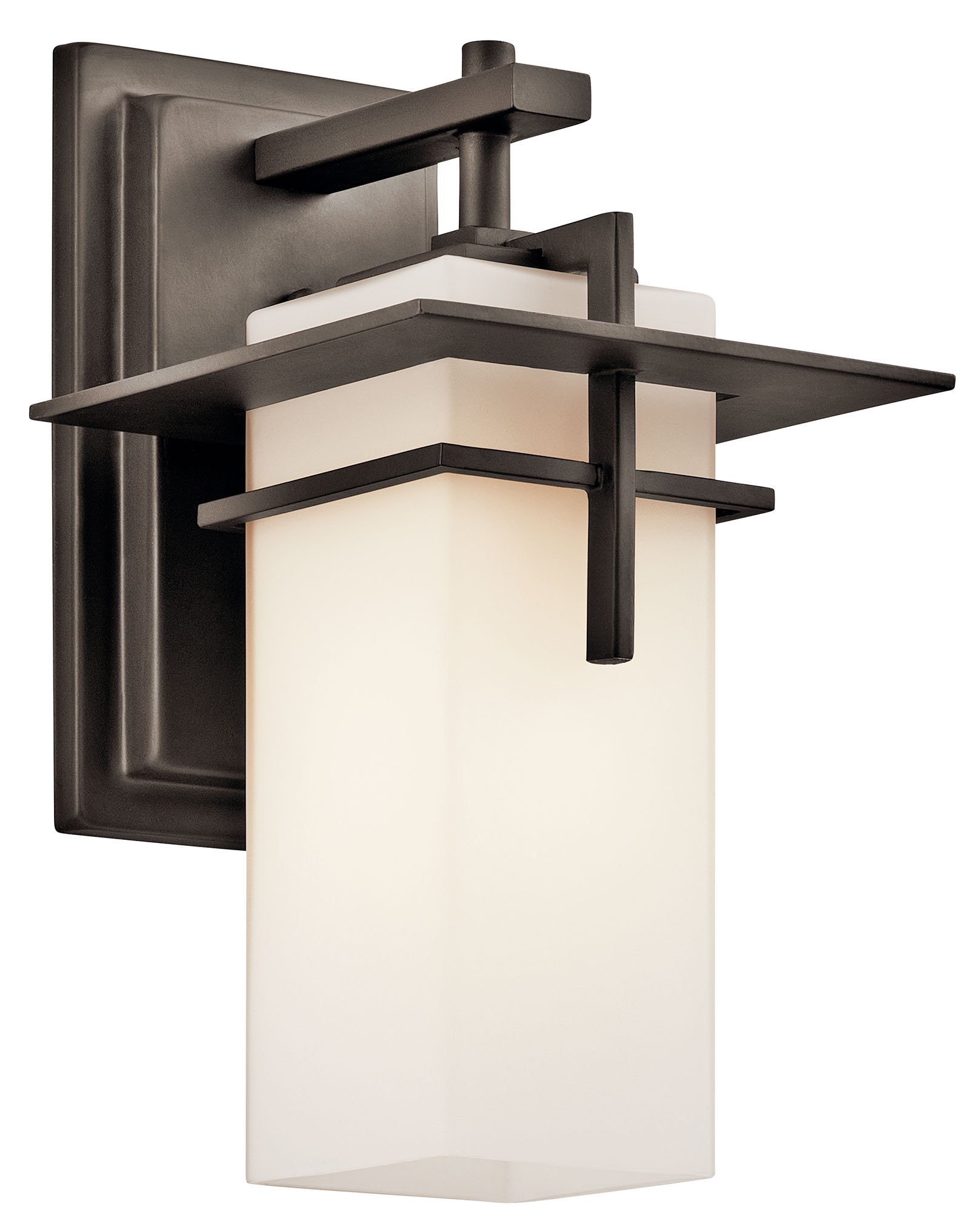 This 1 light wall lantern from the Caterham(TM) collection is both versatile and charming. The Satin Etched Glass shade rests beautifully against the rich Olde Bronze finish.