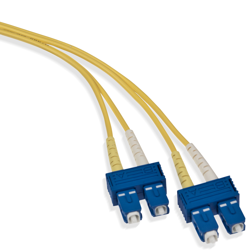 Fiber Optic Cable Assembly, Upc Polish, Ofnr Rated, Duplex Cable Sc-sc Connectors, Singlemode 3m (9.8')