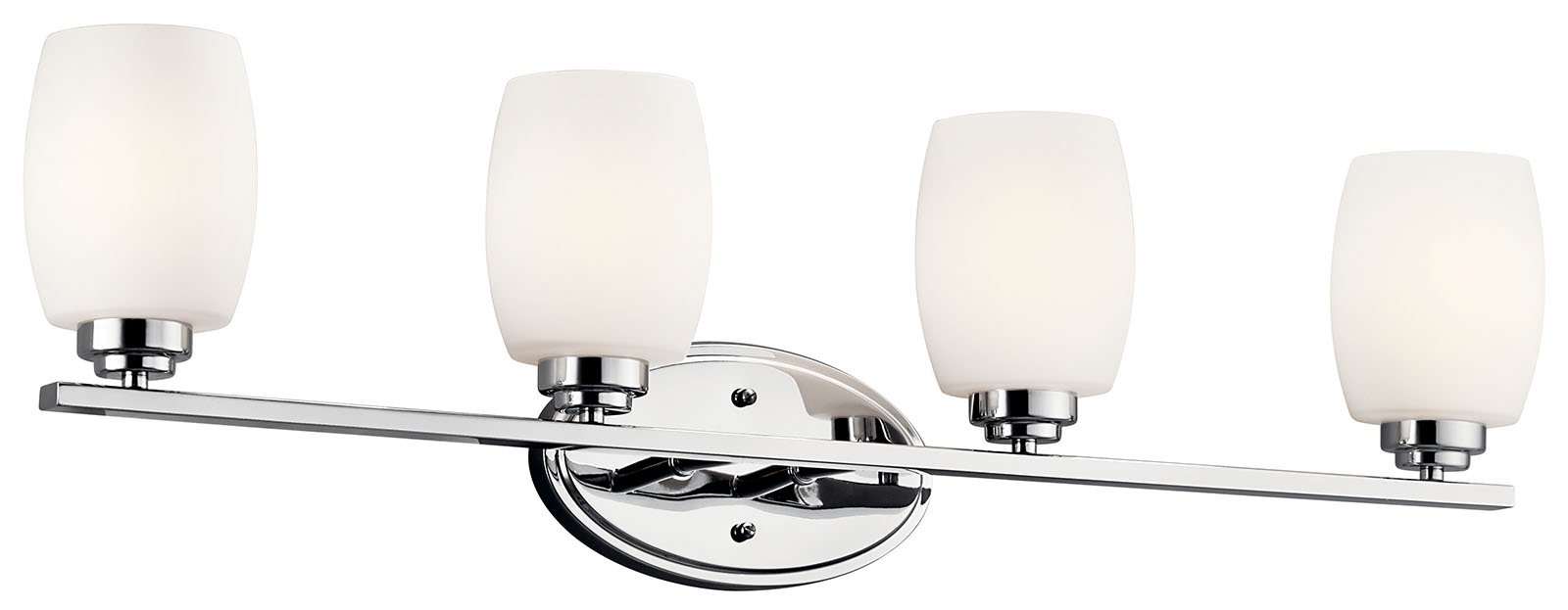 Named after famed furniture designer Eileen Gray, this 4 light wall fixture from the Eileen(TM) Collection features a clean, straight linear construction. The clean, polished elegance of the Chrome finish and Etched Opal Glass creates an ideal complement for your home.