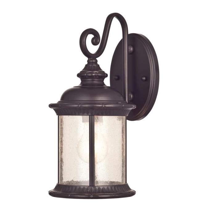 1 Light Wall Fixture Oil Rubbed Bronze Finish with Clear Seeded Glass