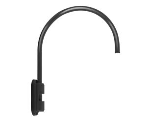 Gooseneck Style5 Pole 20 Inch High 19 Inch From Pole 1/2 Inch Nps, Black