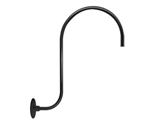 Gooseneck Style3 Uphotocell(120-277V)rve 30 Inch High 25 Inch Frm Wall 1/2 Inch Nps, Black