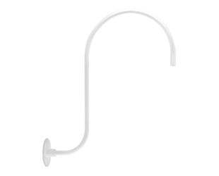 Gooseneck Style3 Uphotocell(120-277V)rve 30 Inch High 25 Inch From Wall 1/2 Inch Nps, Whitek