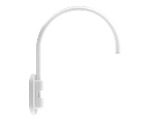 Gooseneck Style4 Wall 20 Inch High 19 Inch From Wall 1/2 Inch Nps, White