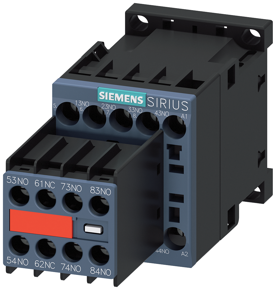 Contactor relay, 7no+1NC, DC 24V, size s00, screw terminal, permanent aux. switch, for suva applications