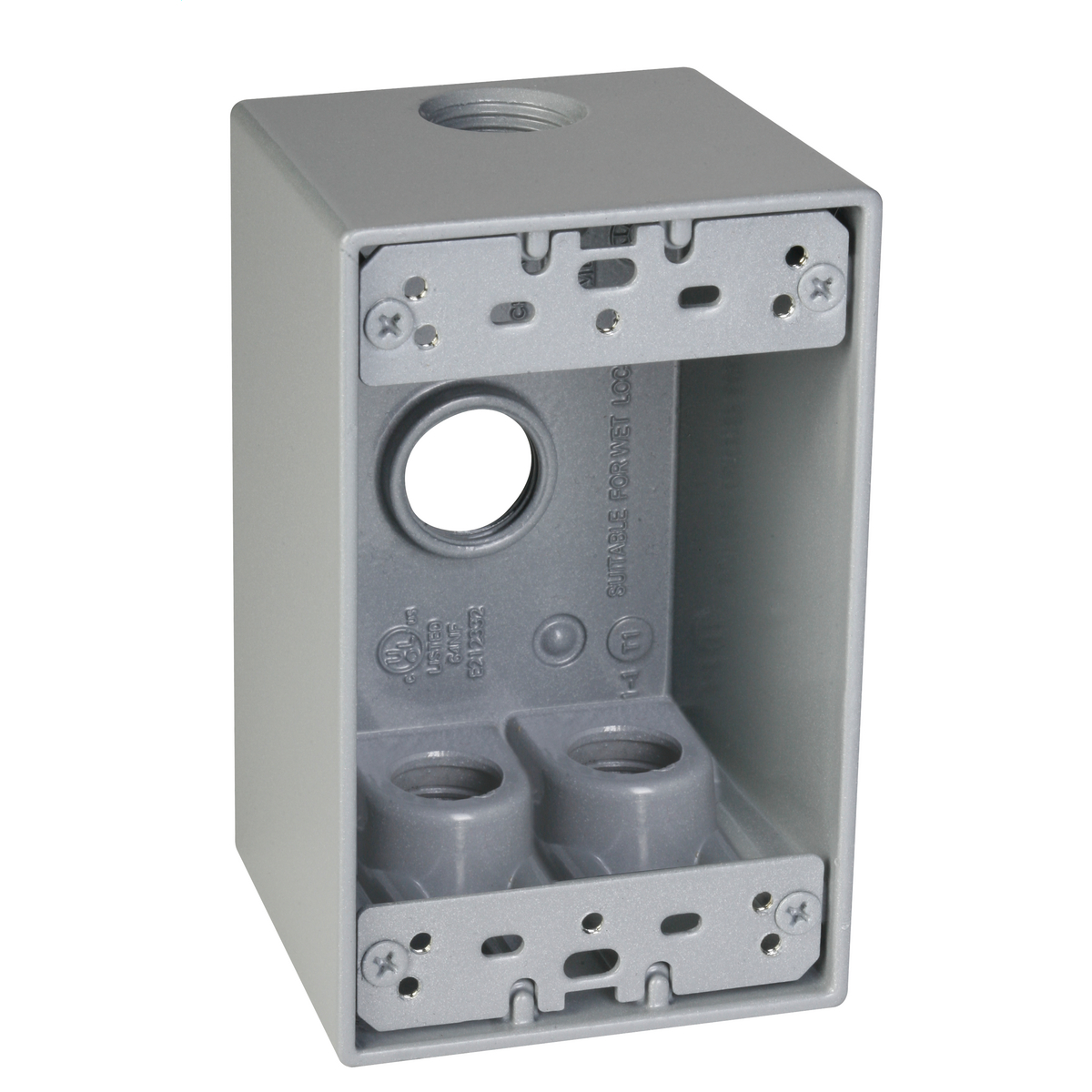 1-Gang 4-Hole 1/2 in. Deep Outlet Box - Silver