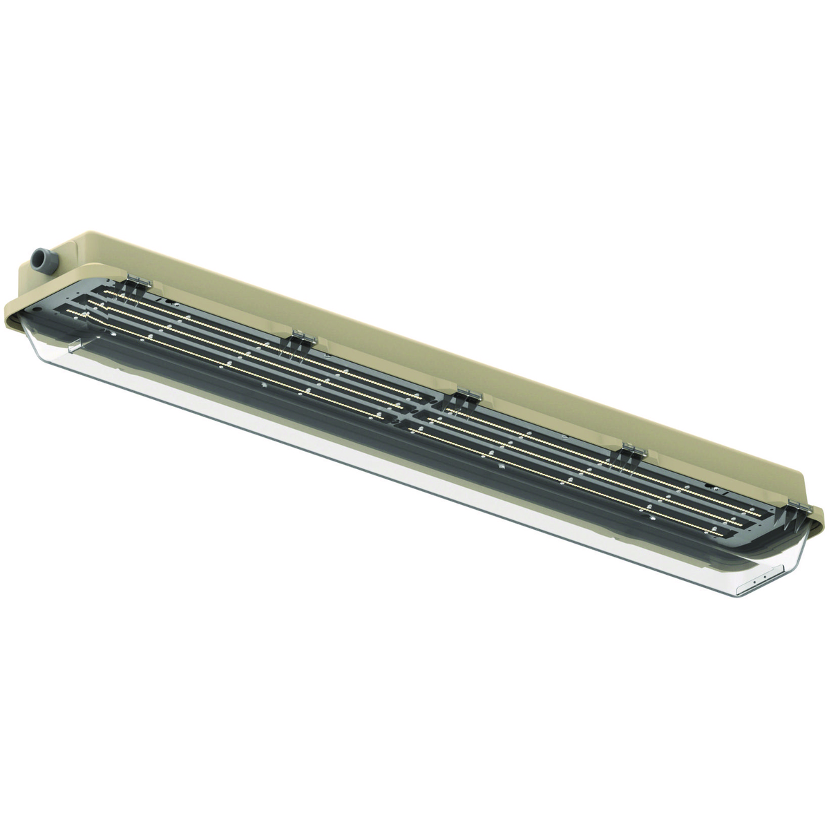 LZ2NL SERIES - NON-METALLIC 18 WATT LINEAR LED LIGHT FIXTURE -120-277VAC AT 50/60HZ - HUB SIZE 3/4 INCH NPT