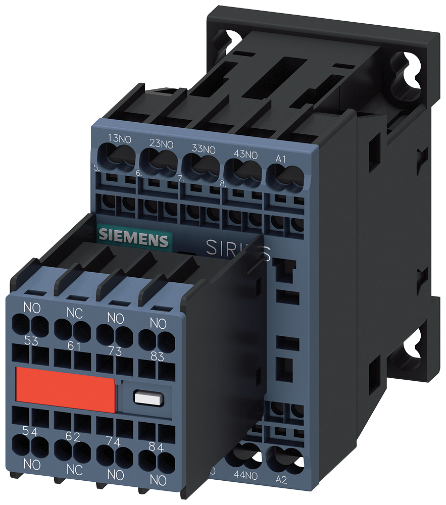 Contactor relay, 7no+1NC, DC 24V, size s00, spring type terminal, permanent aux. switch, for suva applications