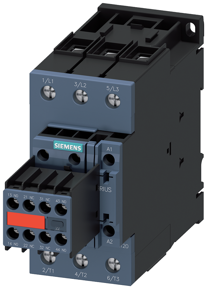 Coupling cont.,AC3 22KW/400V, 2NO+2NC, 24V DC, with varistor, 3-pole, size s2, screw terminal, auxiliary contact inseparable