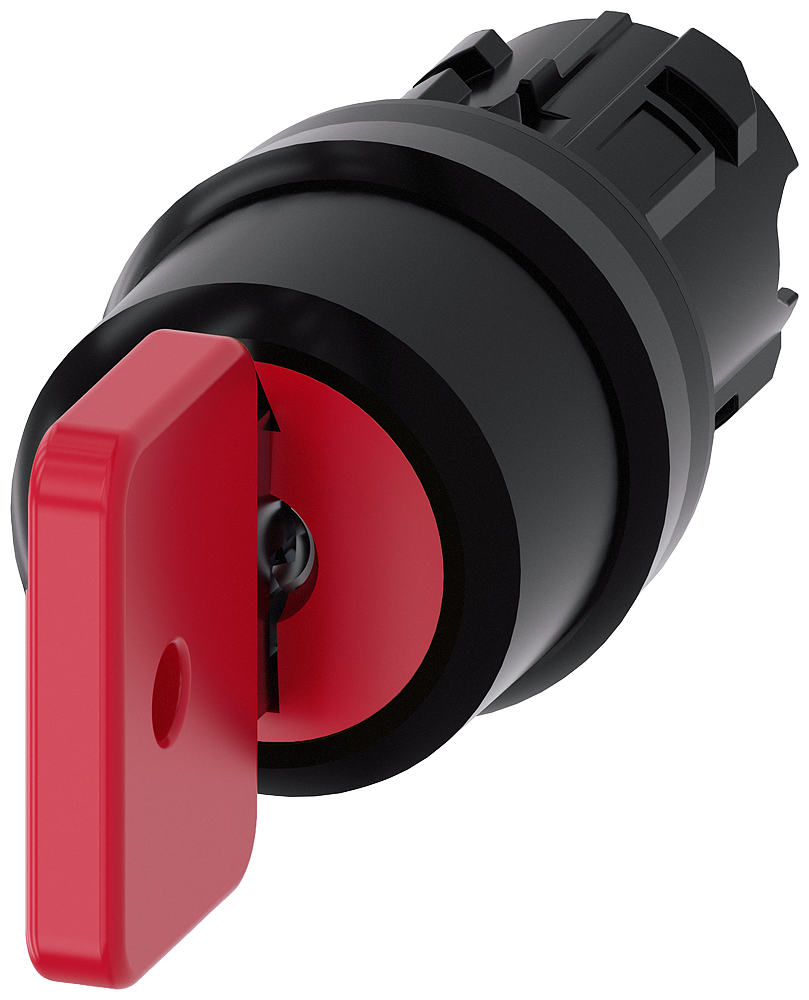 O.M.R. KEY-OPERATED SWITCH, 22MM, ROUND, PLASTIC, LOCK NO. 73037, RED, WITH 2 KEYS, 3 SWITCH POSITIONS I-O-II, LATCHING, ACTUATING ANGLE 2X50 DEG., KEY REMOVALPOS. O