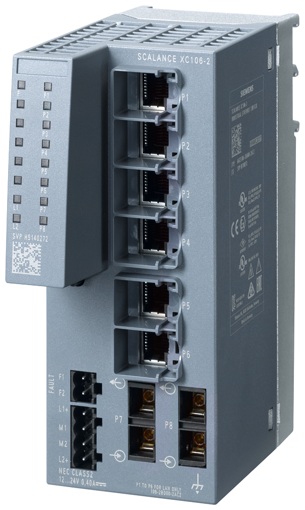 SCALANCE XC106-2 SC Unmanaged Industrial Ethernet Switch