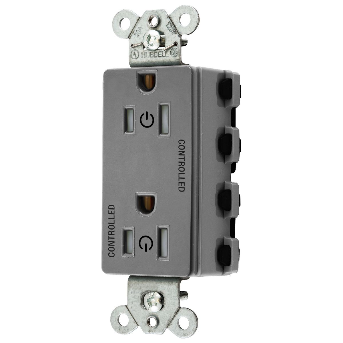 Straight Blade Devices, Receptacles, Style Line Decorator Duplex, SNAPConnect, Controlled, 15A 125V, Tamper Resistant, 2-Pole 3-Wire Grounding, Nylon, Gray
