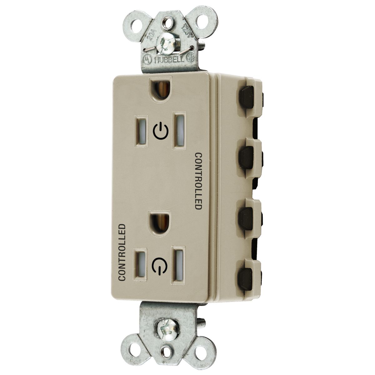 Straight Blade Devices, Receptacles, Style Line Decorator Duplex, SNAPConnect, Controlled, 15A 125V, Tamper Resistant, 2-Pole 3-Wire Grounding, Nylon, Ivory