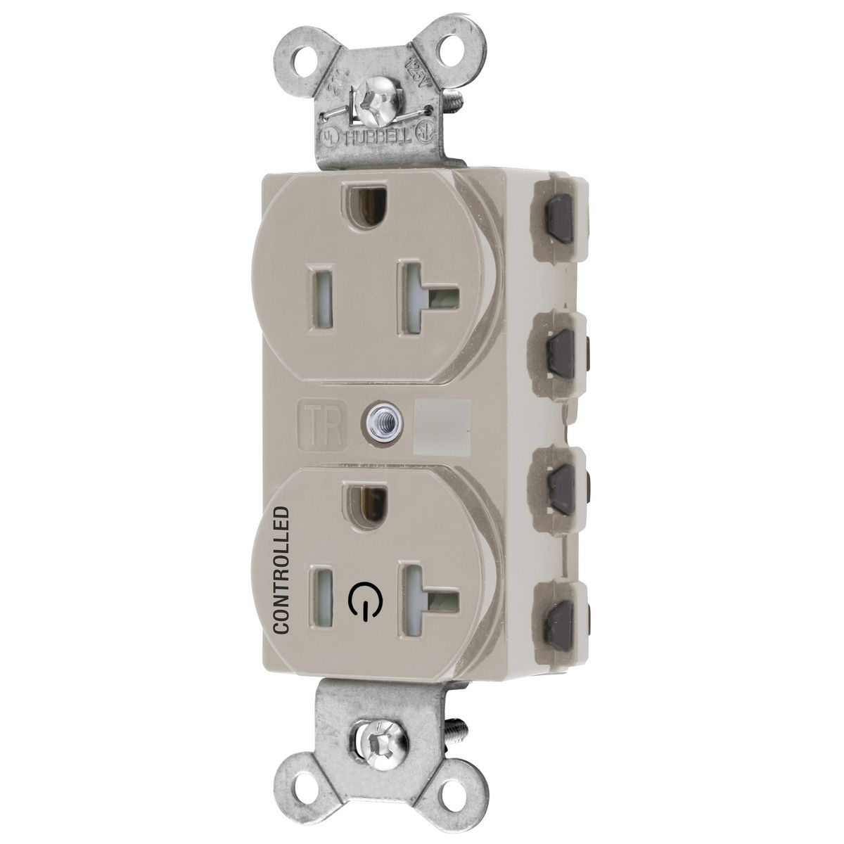 Straight Blade Devices, Receptacles, Duplex, SNAPConnect, Tamper Resistant, 20A 125V, 2-Pole 3-Wire Grounding, 5-20R, Nylon, Light Almond