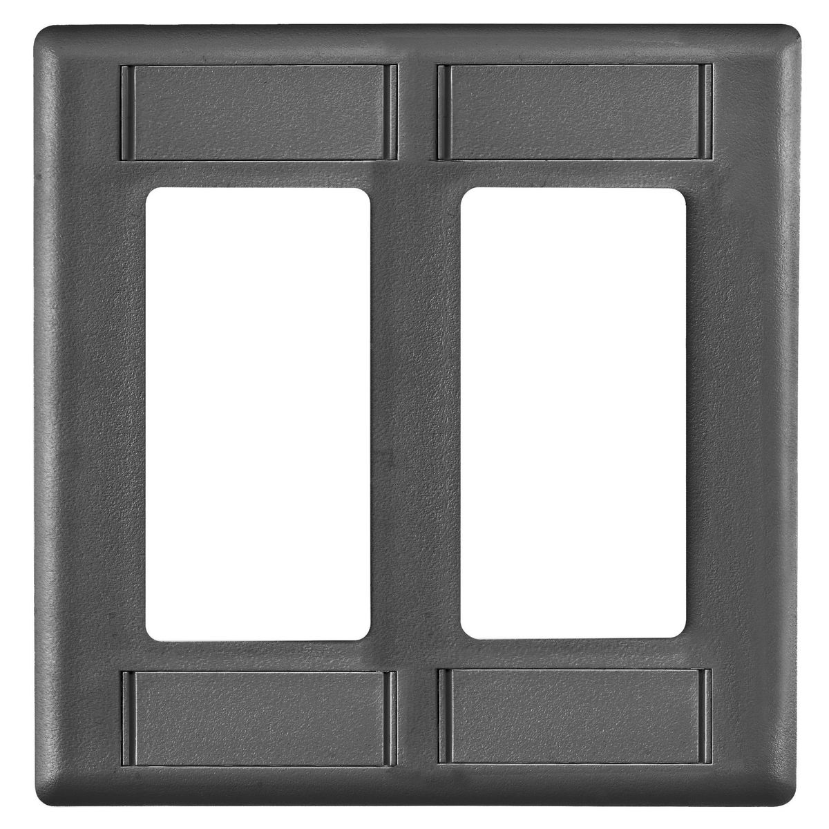 Hubbell Premise Wiring, Wall Plate, 2 Gang, 2 Decorator/Style Line, WithLabels, Black