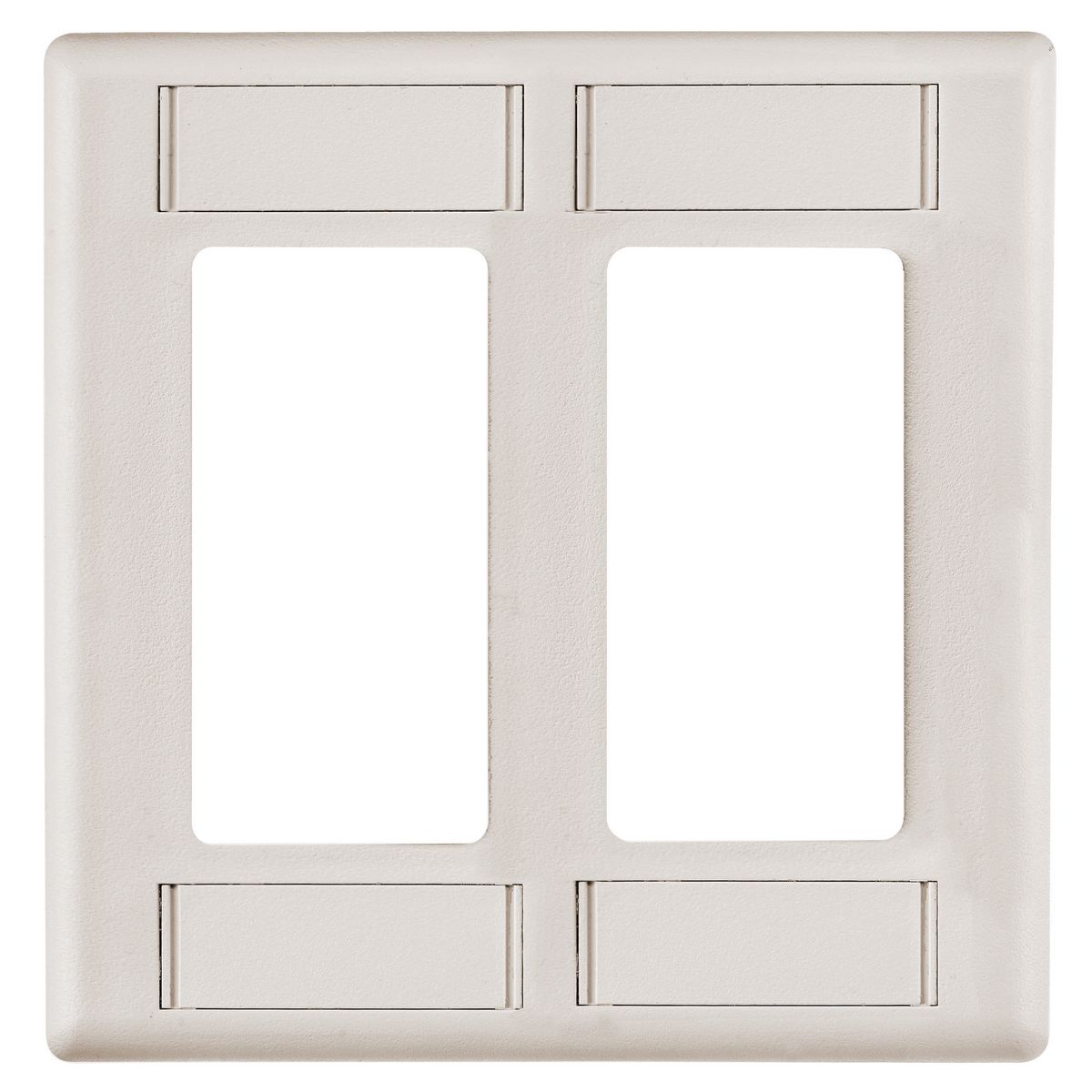 Hubbell Premise Wiring, Wall Plate, 2 Gang, 2 Decorator/Style Line, WithLabels, Office White