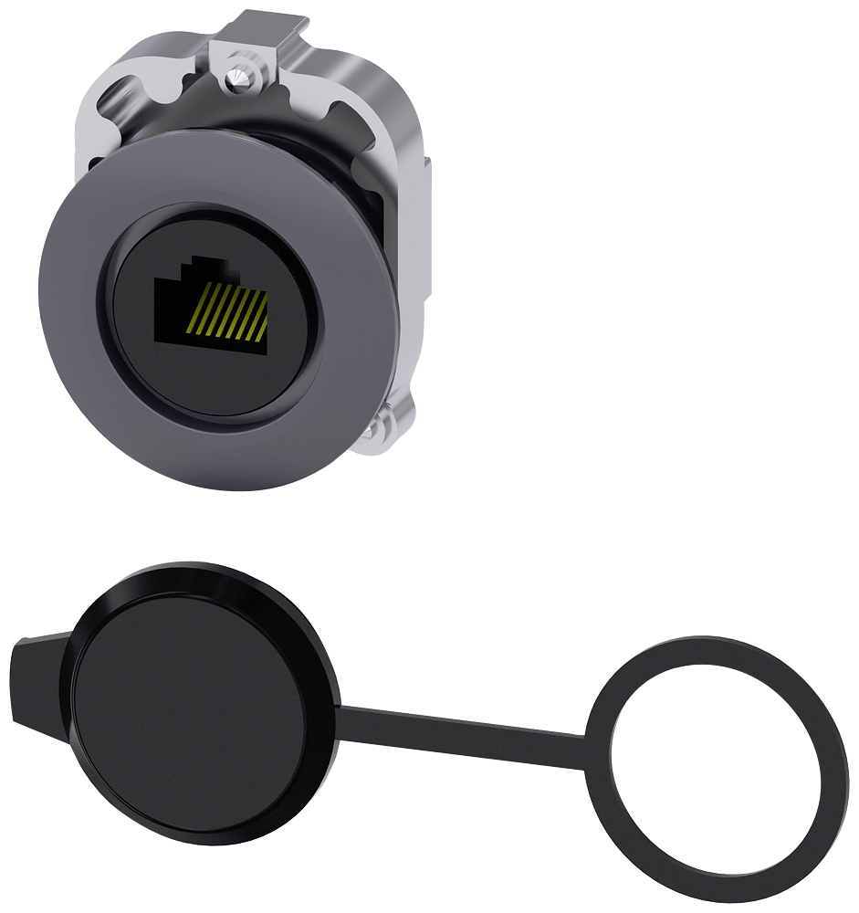 RJ45 connection 30 mm. Metal matt. sand gray
