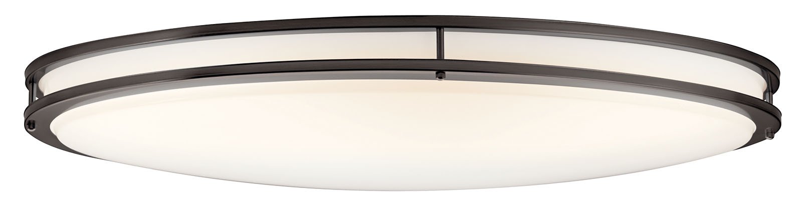 The Avon collection 18in.in. LED flush mount features an Acrylic diffuser to provide an even spread of light. An Olde Bronze finish adds to this fixtures transitional style.