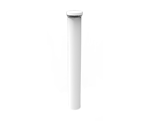 LED Round Bollard 42 Inch 24W, Dimmable, 3000k, White