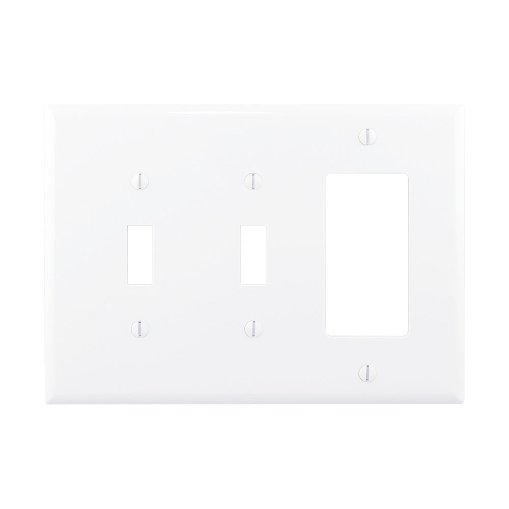 Wallplate 3G 2Toggle/Deco Poly Mid WH 4746628