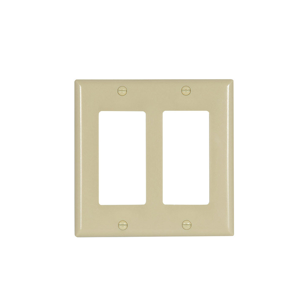 Eaton decorator / GFCI wallplate, Wallplate 2G Decorator Thermoset Std IV