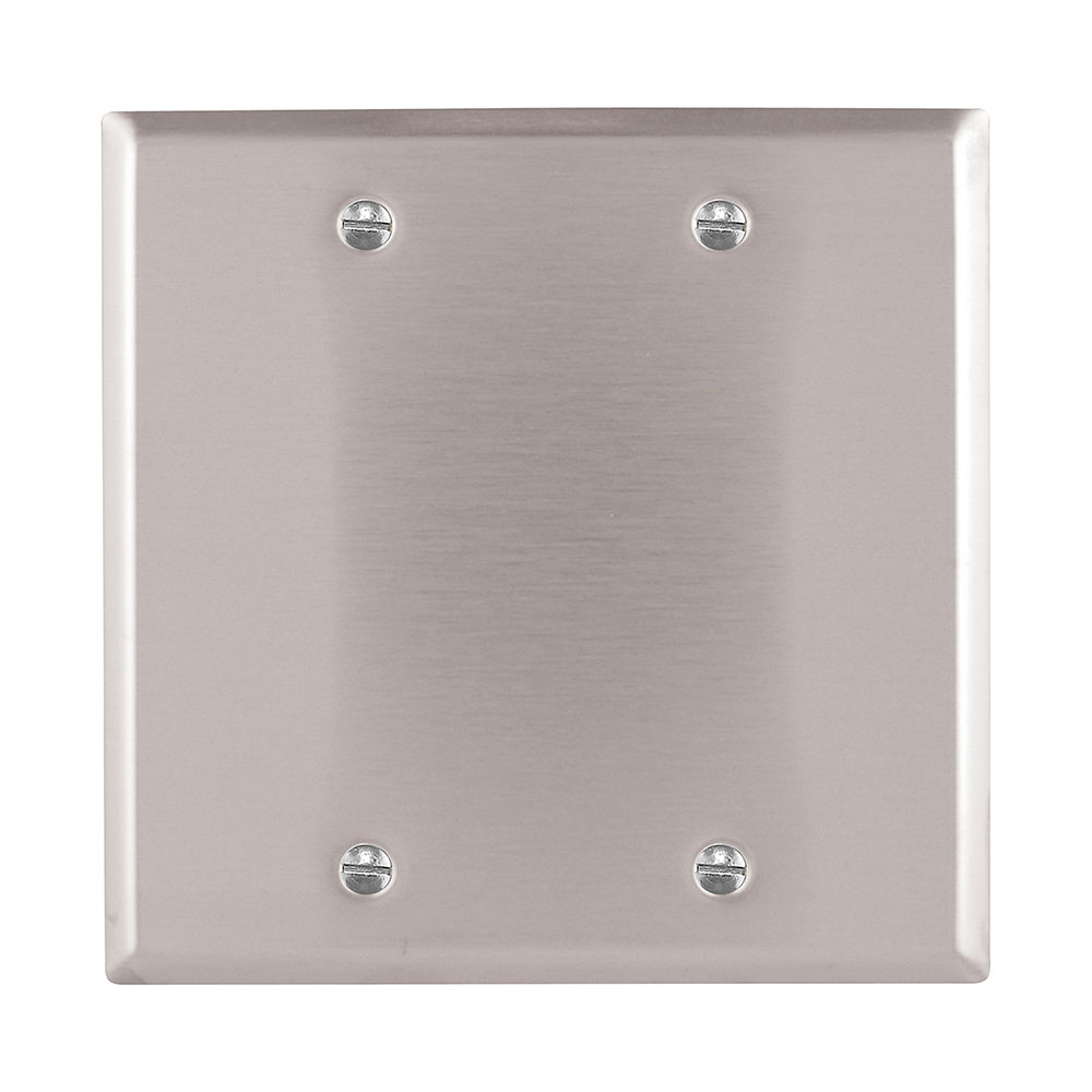 Eaton Blank wallplate, Stainless steel, Blank Cutout, Stainless steel, Two- gang, Standard, SP-L