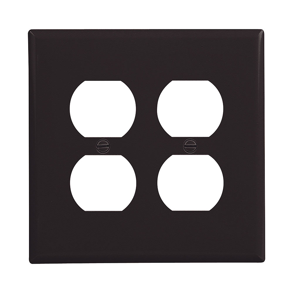 Wallplate 2G Duplex Poly Mid BK 4746840