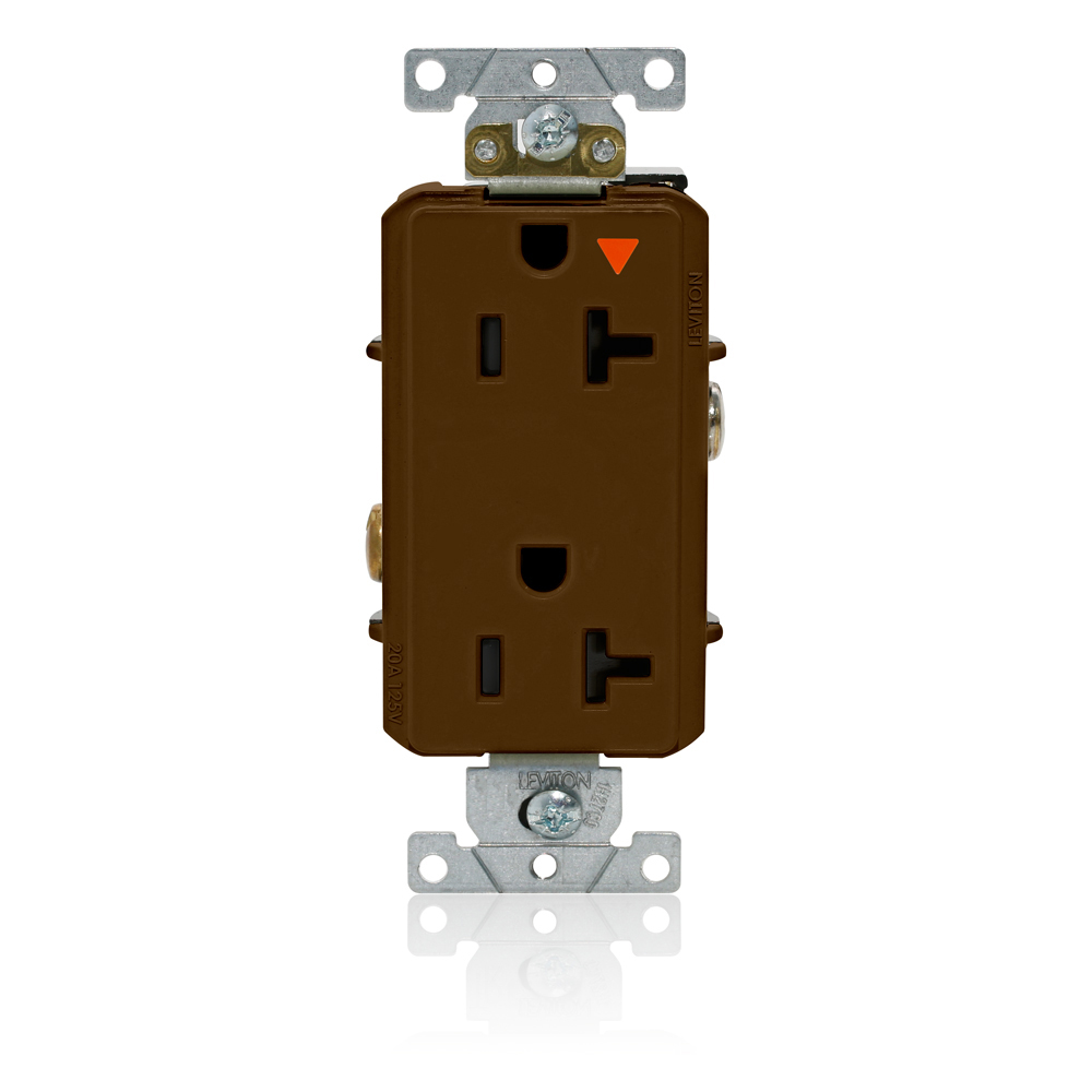 Decora Plus Isolated Ground Duplex Receptacle Outlet, Heavy-Duty Industrial Specification Grade, Smooth Face, 20 Amp, 125 Volt, Back or Side Wire, NEMA 5-20R, 2-Pole, 3-Wire, Self-Grounding - Blue