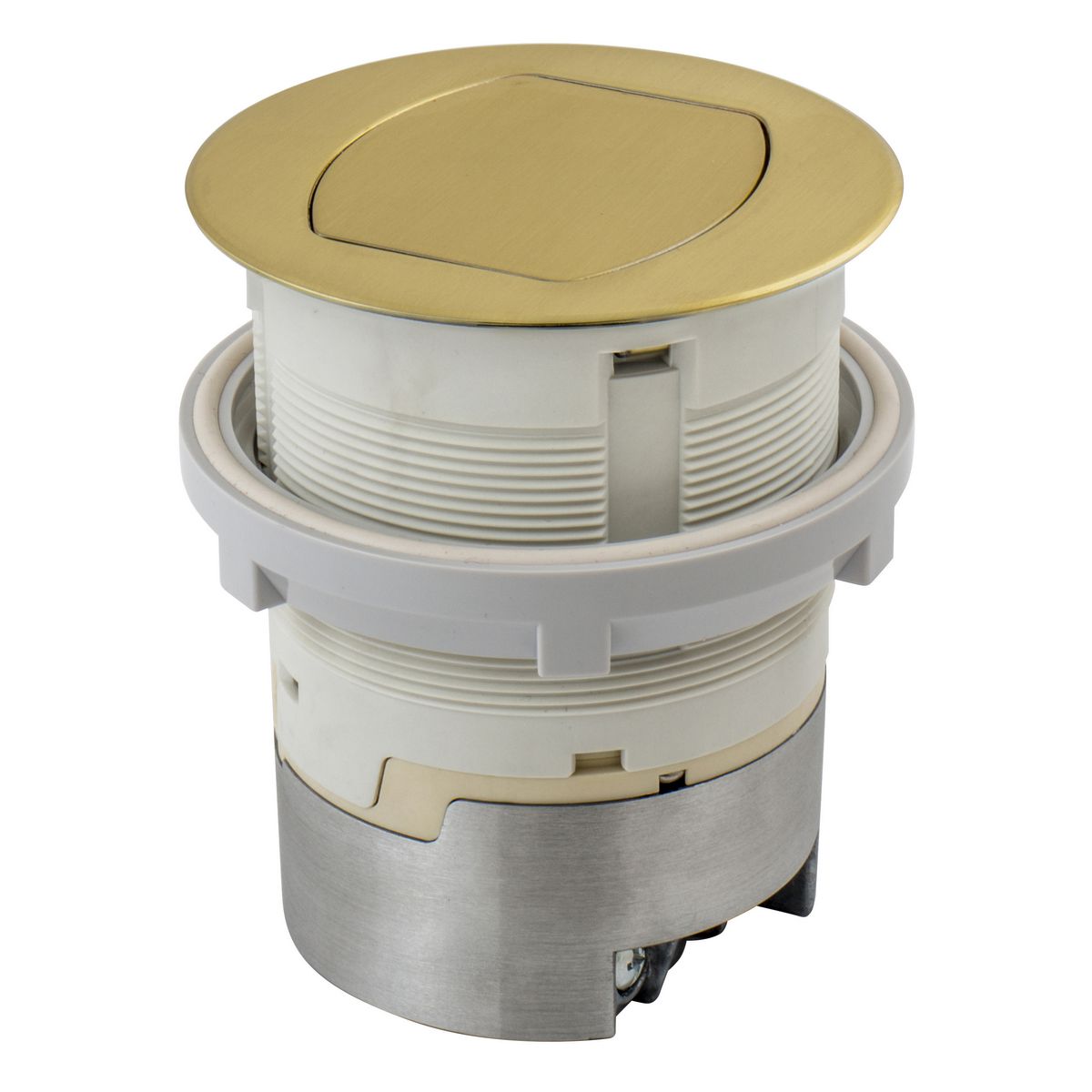 HUBBELL RCT221BR 20A KIT KITCHEN COUNTER RECEPTACLE FLUSH BRASS