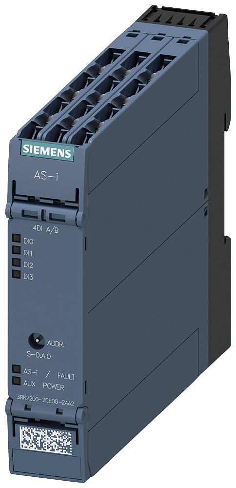 As-i slimline compact module IP20. a/b-slave. digital. 4di screw-type terminal.22.5 mm 4x input for 3-wire sensor sensor supply switchable