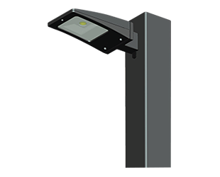 LED Area Light 10W, 4000k with square Pole Mount Adaptor, Bronze