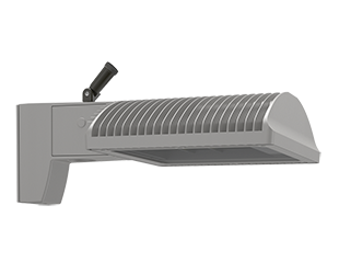 AREA LIGHT 78W Type II with 8 Inch Pole with 480V Swivel Photocell mounting Arm, 5000k, LED Roadway Gray