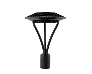 Area Light Post Top 52W, 5000k, LED Type V, Clear Lens, Black