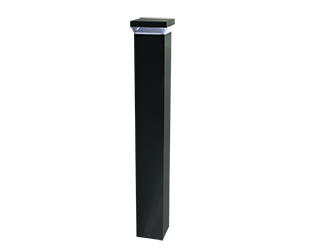 Bollard Square 42 Inch 24W, Battery Back-up, LED, 4000k, Black