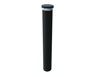 Bollard Round 42 Inch 12W, Dimmable LED, 5000k, 180 Deg, Black