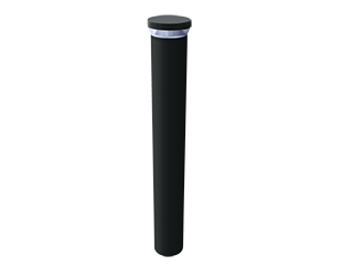 Bollard, Cold Battery,  24W, 5000k, Round 42 Inch Lbackup, Black